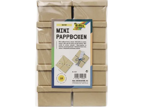 Doos karton Folia mini 7,5x7,5x4,5cm 10 stuks kraft