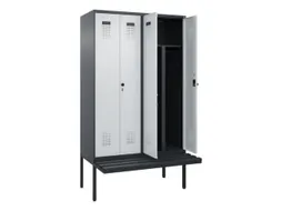 PBM-locker met bank,HxBxD 2120x1200x815mm,4vak,vak B 300mm