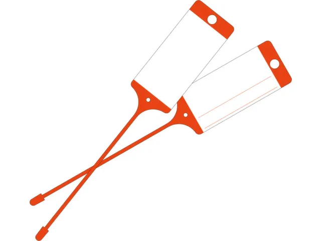 Goederenlabel PP rood blanco gelijnd