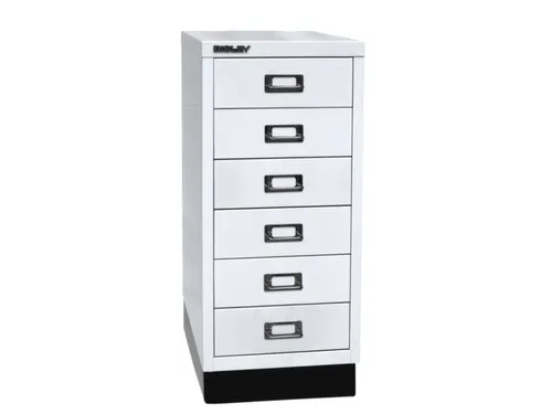 kantoor-ladekast HxBxD 670x279x380mm 6 laden romp verkeerswit staal
