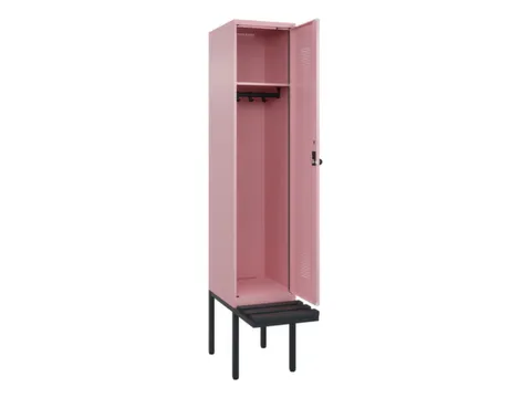 locker met bank,HxBxD 2120x400x815mm,1vak,vak B 400mm,draaigrendel
