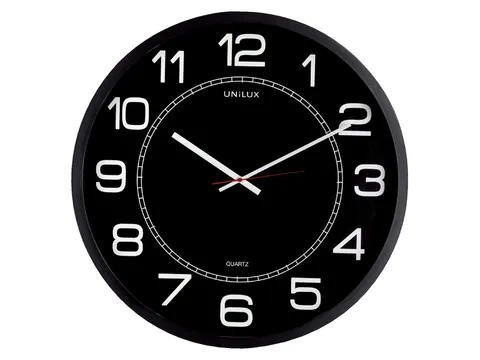 Wandklok Unilux Mega Ø57,5cm zwart cijferaanduiding