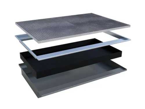 ophangbak,opvangvol. 173l,HxBxD 165x1765x1265/915mm,m. PE-element