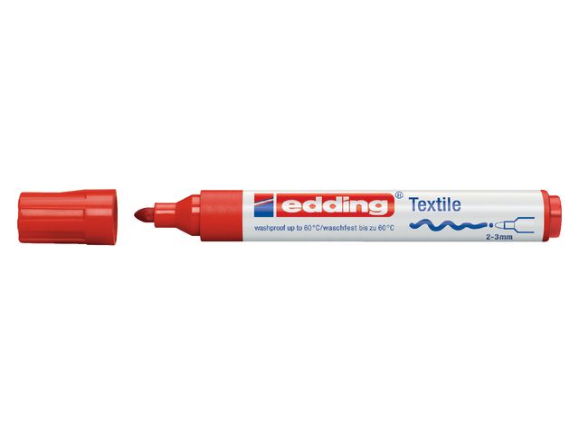 Viltstift edding 4500 textiel rond rood 2-3mm | EddingMarker.be