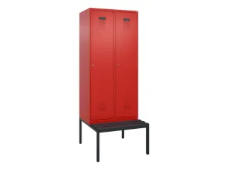 locker met bank,voor scheiding van kleding,HxBxD 2120x800x815mm,2vak - 2