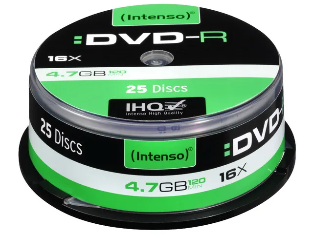 Intenso DVD-R 4,7 GB 16x Snelheid 25 Stuks