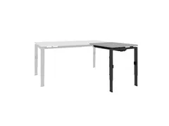 Bureau Linesto N4 aanbouwtafel 80x60cm lichtgrijs 25mm zwart