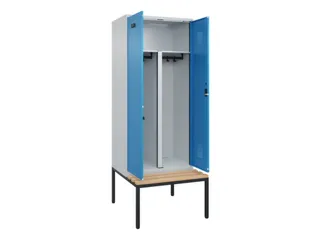 PBM-locker met bank,HxBxD 2120x800x815mm,2vak,vak B 400mm - 1