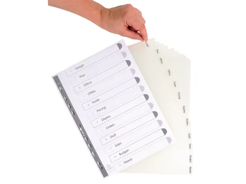 Tabbladen PP Kreatab s A4 12tabs transp.