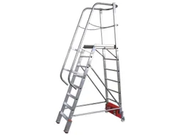 verrijdbare treden-platformladder,eenzijdig,8trede(n),stand H 1,9m