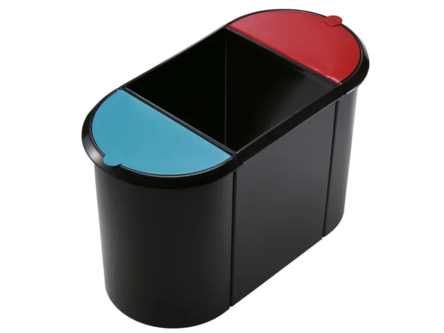 Kunststof Prullenbak Trio Pp Zwart 1x20l 2x9l Hxbxd 350x555x280mm