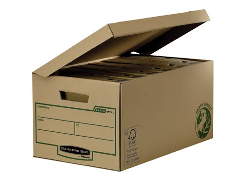 Opbergdoos R-kive Bankers Box Flip Top Maxi bruin 340x269x560mm