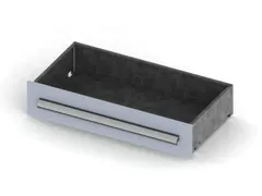 lade,v. systeemstelling,HxBxD 100x1000x500mm,RAL7035