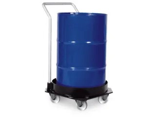 verrijdbare PE-opvangbak,v. 1x200l vat,opvangvol. 25l,HxØ 1100x670mm - 2