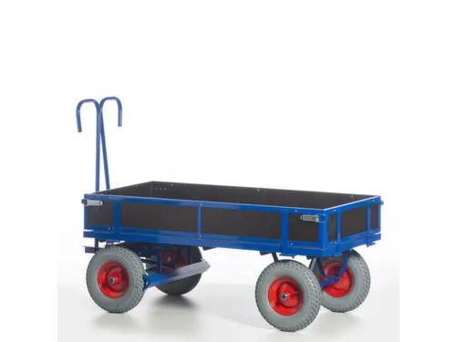 Handtrekwagen 4 Wielen 1000kg 1560x760mm Houten Wanden Luchtbanden