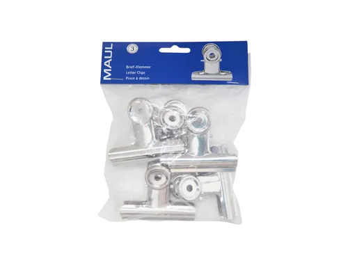 Papierklem MAUL Bulldog 70mm capaciteit 40mm zilver