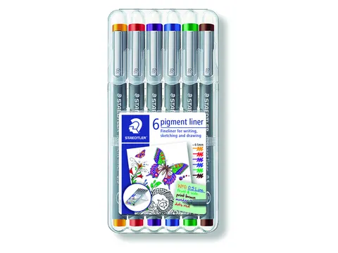 Fineliner Staedtler Pigment 308 assorti 0.5mm set à 6st assorti
