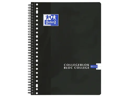 Collegeblok Oxford A4 23-Gaats Lijn 80vel Zwart