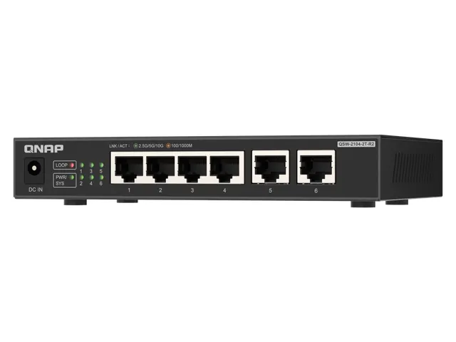 Unmanaged, 2x 10GbE RJ45, 4x 2.5GbE RJ45, 4K MAC, 26 x 160 x110 mm