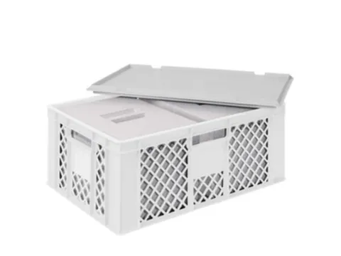 Euronorm-stapelbak,m. 2isoleerboxen,HxLxB 240x600x400mm,43/10,4l,HDPE