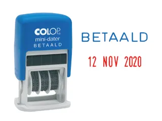 Woord-datumstempel Colop S160B betaald Rood Blauw - 2