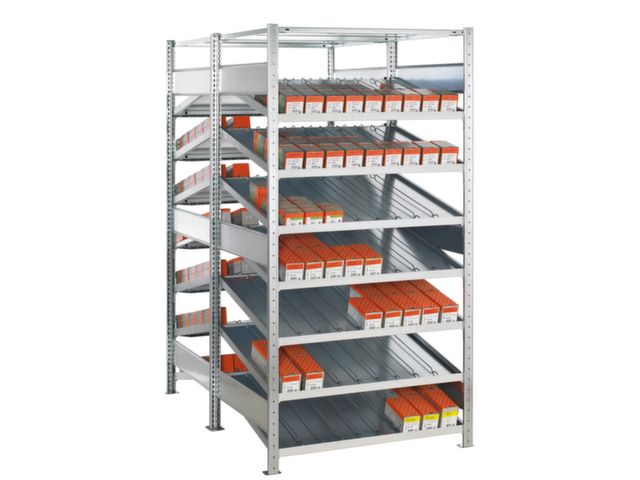 Inhaakstelling Aanbouwveld 2000x1006x1000mm 2x8legborden Schuin | MagazijnstellingWinkel.nl