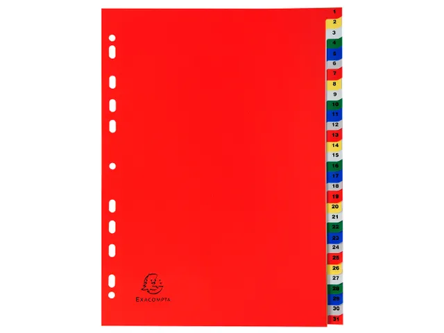Tabbladen PP A4 bedrukt 1-31 ass