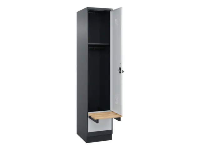 locker met bank,HxBxD 1950x400x815mm,1vak,vak B 400mm,draaigrendel