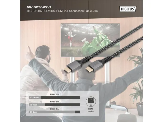 HDMI Ultra Premium High Speed-aansluitkabel A M/M 3m UHD 8K@60Hz