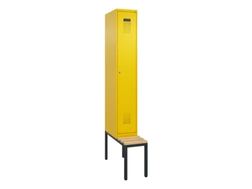 locker met bank,voor scheiding van kleding,HxBxD 2120x300x815mm,1vak