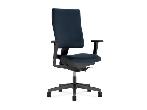 Bureaustoel Donkerblauw Frame Zwart Synchroonmechanisme Met Armleuning