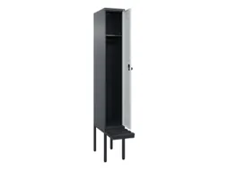 locker met bank,HxBxD 2120x300x815mm,1vak,vak B 300mm,draaigrendel