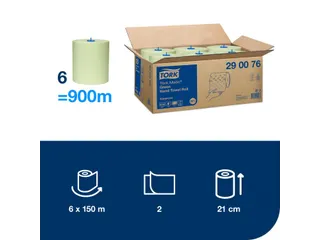 Tork 290076 H1 Matic Advanced Handdoekrol Groen 2-laags 150m 6 rollen - 4