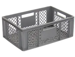 Euronorm Stapelkrat Pe 220x600x400mm 43liter Open Grijs