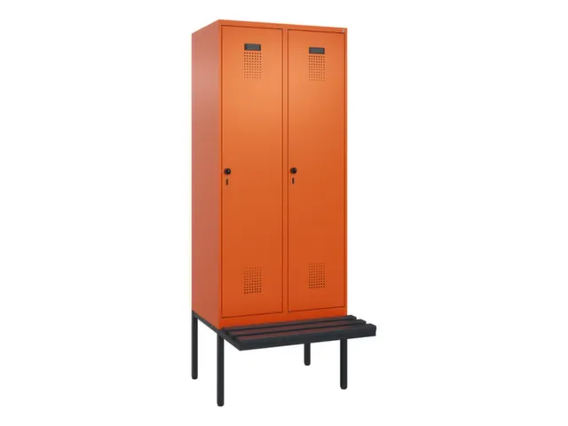 locker met bank,voor scheiding van kleding,HxBxD 2120x800x815mm,2vak