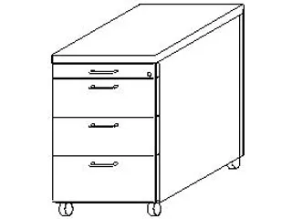 mobiel ladeblok,HxBxD 570x430x800mm,4lade(n),esdoorn - 3