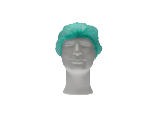 PP non woven haarnet Groen 49cm 'clip cap' maat M 1000 Stuks
