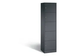 lockerkast,HxBxD 1950x460x480mm,1x5vakken,romp RAL7021,front RAL7021