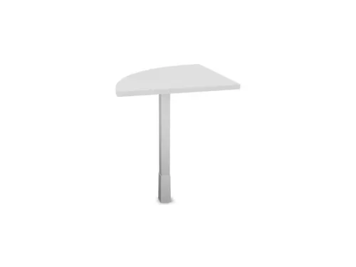 koppelelement voor bureau,90 °,HxBxD 720-840x600x600mm,rond,Bl-wit