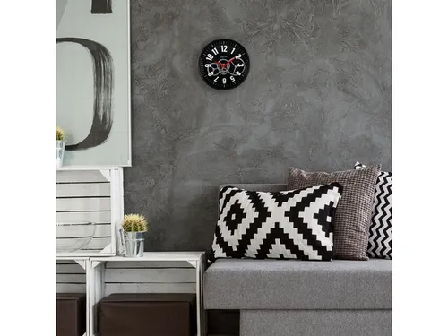 Wandklok Nextime 36cm Gear Clock zwart metaal/glas