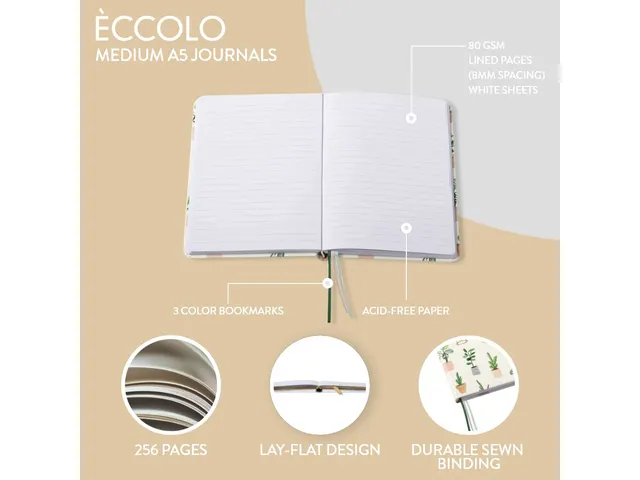 Notitieboek Èccolo Succulent lijn ca.15x20cm 80gr. 256pag.