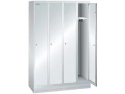 garderobekast,HxBxD 1800x1200x500mm,4vak,vak B 300mm,cil.-slot,sokkel