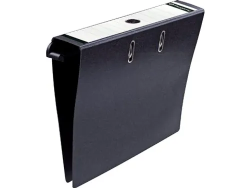 Hangmapordner A4 2 pochetten, Karton, rug van 80mm, Zwart