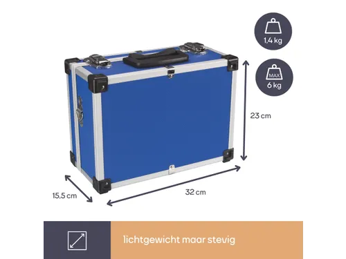 Aluminium Gereedschapskoffer 320x230x155mm 11.4 Liter Blauw