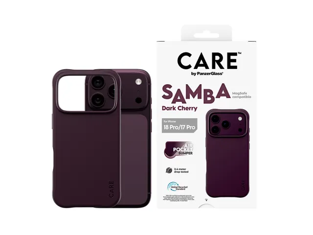 PanzerGlass CARE by Samba Case Dark Cherry w. MagSafe iPhone 18