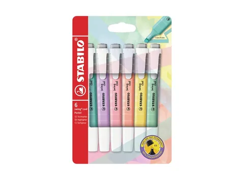 Markeerstift STABILO Swing cool 275/6 pastel assorti etui à 6 stuks