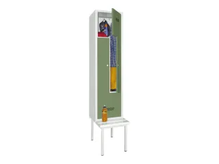 Z-garderobekast,HxBxD 2100x400x800mm,vak B 400mm,RAL7035,front RAL6011 - 2