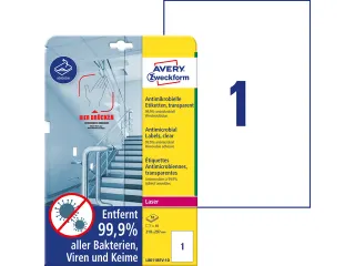 Antimicrobiële etiketten Afneembaar Transparant 210x297mm - 3