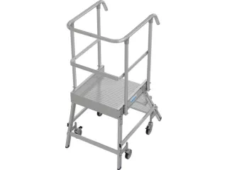bordestrap,verrijdbaar,bordes H 0,75m,3treden,aluminium,4zwenkwielen - 2