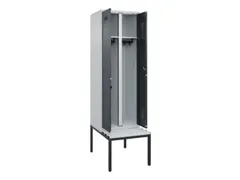 locker met bank,voor scheiding van kleding,HxBxD 2120x600x815mm,2vak